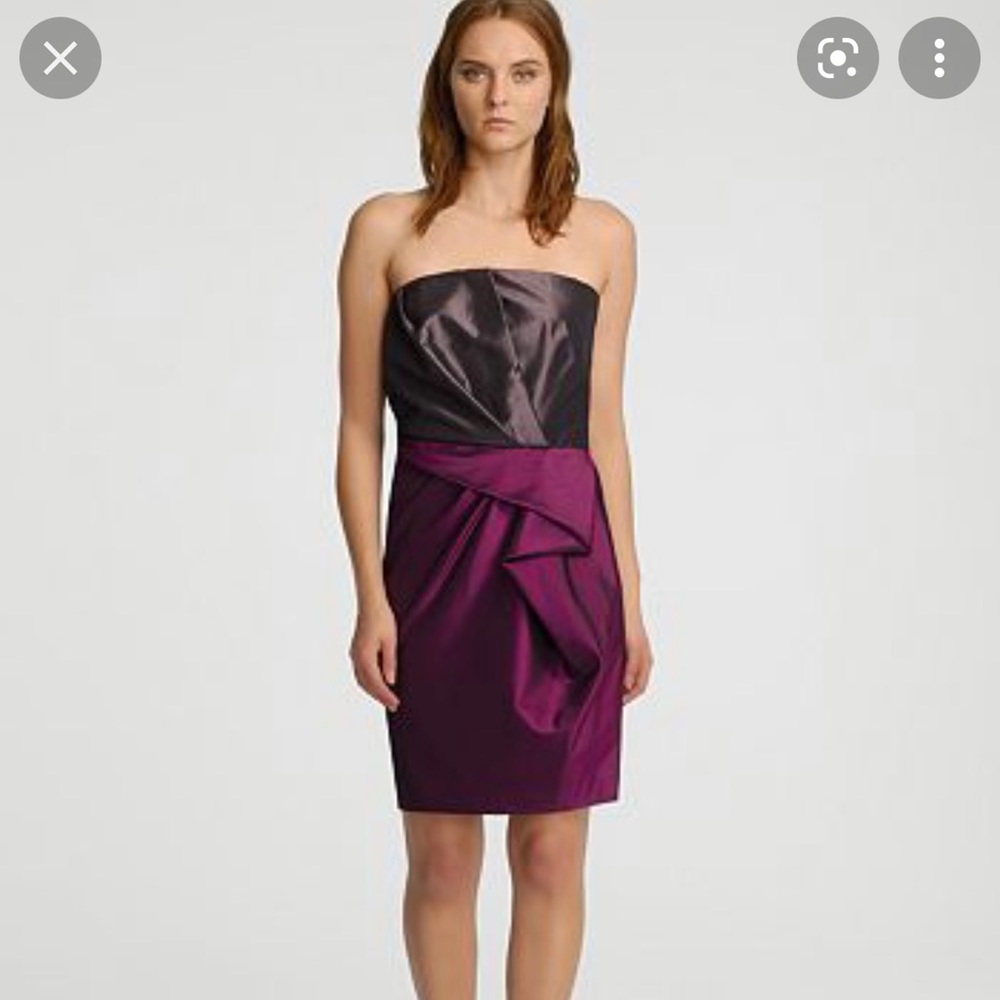 Halston Heritage ruffled color-block dress. Size 2.